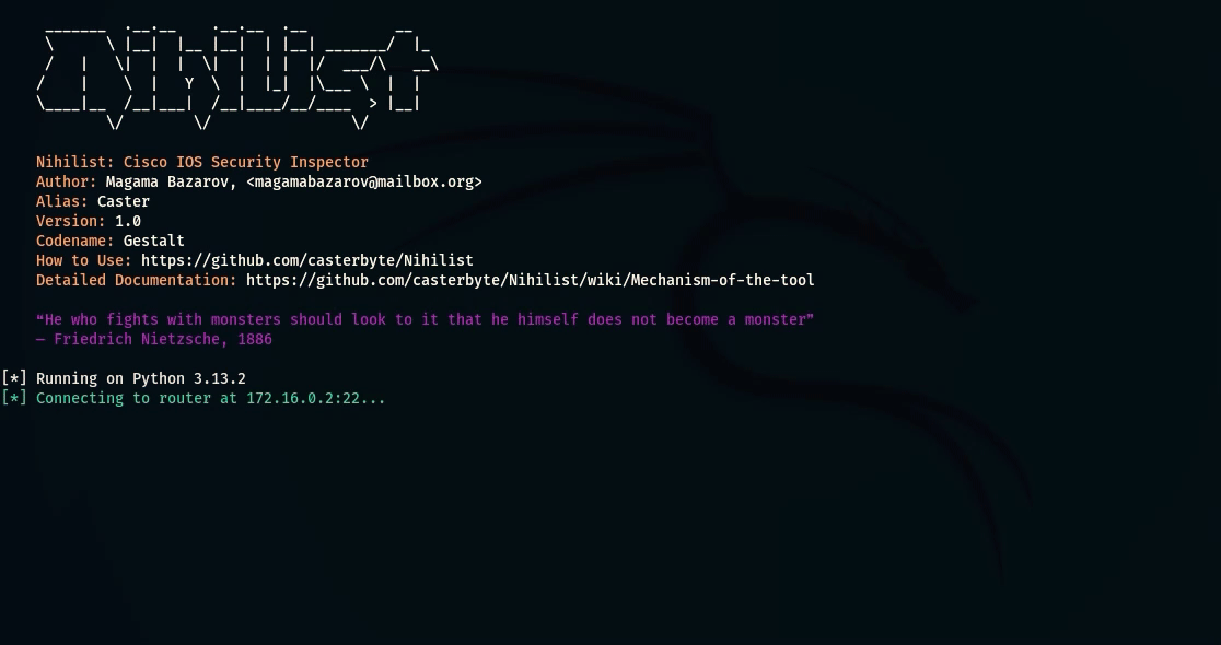 Nihilistic: Automated Cisco IOS Security Analysis